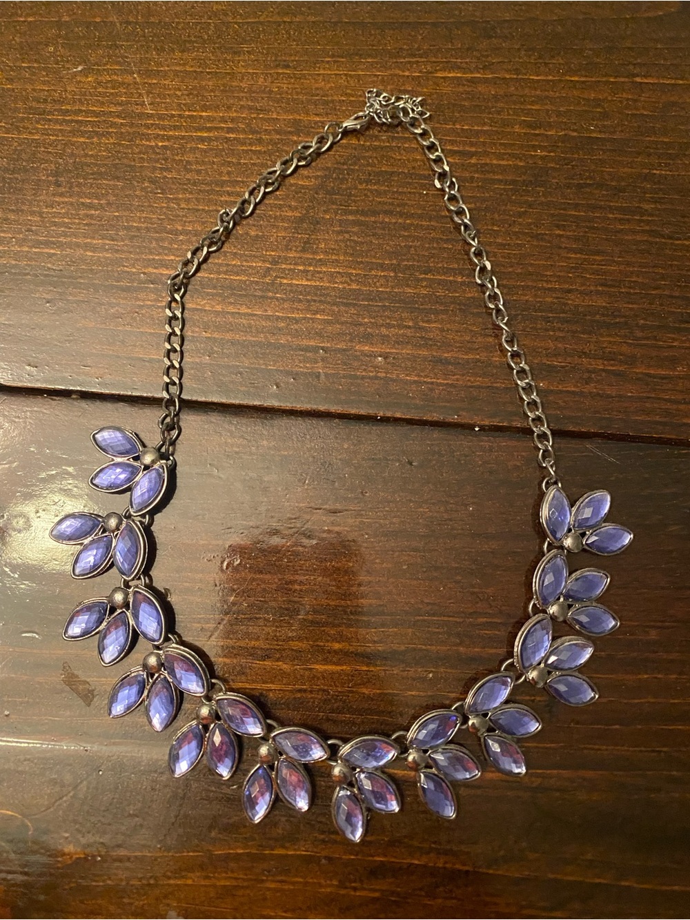 Periwinkle Blue Crystal Sparkle Statement Necklace